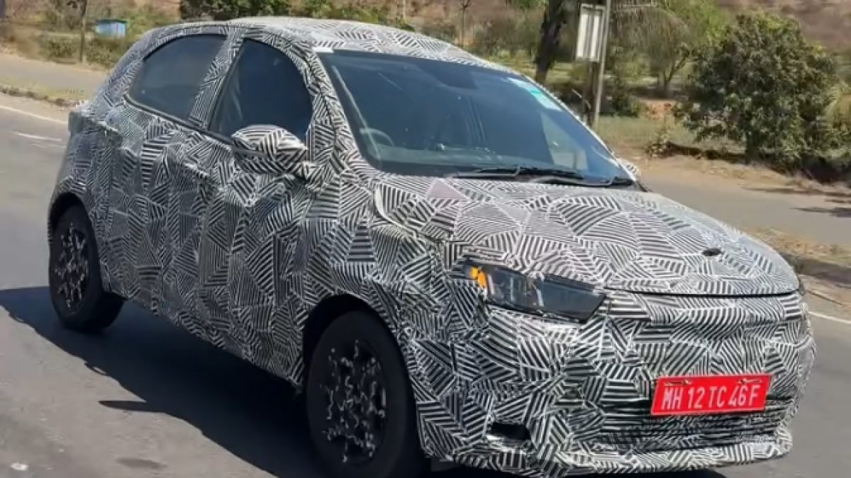 Tata Tiago.ev facelift spied again with updated front design